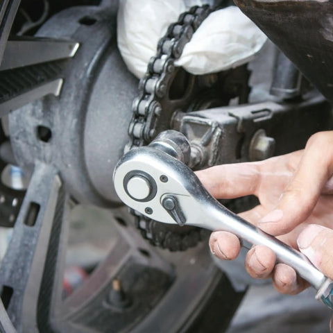 Person using 72-Tooth Ratchet Repair Kit For Three Eighths Inch Drive Wrenches, Medium Size Only, on mechanical part