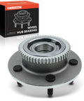 Front Wheel Bearing And Hub Assembly With ABS Ring For Dodge Ram 1500 2000 2001 5 Lug RWD Only Premium Grade Wheel Hub Replacement Kit displayed front view