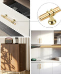 Gold Cabinet Pulls 5 Inch 30 Pack Heavy Duty Rust Resistant Drawer Handles Zinc Alloy Hardware on white and wood cabinets