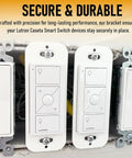 Wallplate Brackets For Lutron Caseta Pico Remote One Pack No Fuss Snap In Installation with mounted smart switches