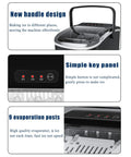 Portable Countertop Ice Maker Serving Solid Cubes In Six Minutes Flat Includes Built In Handle And Scoop Hella Quiet Self Cleaning showing handle and control panel.
