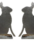 Varmint Rabbit Silhouette Knockover Targets Set Three Eighths Inch AR500 Steel Dual Five By Eight Targets On Two By Four Pads USA Made Built Tough