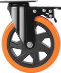 Side view of Six Inch Swivel Plate Caster Wheels Set Of Four With AB Locking No Noise PVC Non Marking Wheels For Cart Furniture