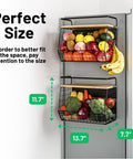 Magnetic Fridge Shelf With Wood Lid Durable Fruit Potato And Onion Storage Bins Pantry Organizer For Refrigerator Kitchen Counter And Cabinet Large Magnetic Spice Rack For Easy Refrigerator Organization installed on fridge with fruits