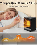 Woman sleeping with Portable Mini Space Heater 500W Fast Heating for Indoor Use with Overheat and Tip Over Protection