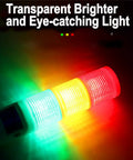 24V Industrial LED Signal Tower Light With Three Layer Stack Rotatable Base Red Orange Green Warning Lights glowing