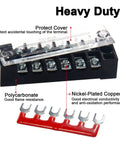 Dual Row Terminal Block Kit With Cover 4 5 6 Positions 600V 15A Wire Screw Terminal Strip Pre Insulated Terminals Barrier Strips Jumpers