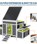 56 Inch Large Chicken Coop With Two Nesting Boxes, weatherproof wooden hen house with waterproof roof and easy access doors