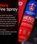 Hero Fire Spray from Ultimate Home Fire Safety Kit With Fiberglass Fire Blanket Pack, Mini Fire Extinguisher, Fire Spray, And Essential Emergency Supplies For Quick Kitchen And House Prep.