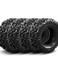 All Terrain Mud Tires Set Of 4 For ATV UTV Front 27x9-12 And Rear 27x11-12 6 Ply Tubeless With Non Directional Tread