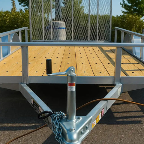 Flatbed trailer with wood deck, using 1/4 X 2-3/4 In Black Ruspert Self-Drilling Wood To Metal Screws With Torx Star Head T27.