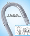 6 Feet Universal Drain Hose Kit for Washing Machines and Dishwashers With Corrugated Hose U Bend Holder