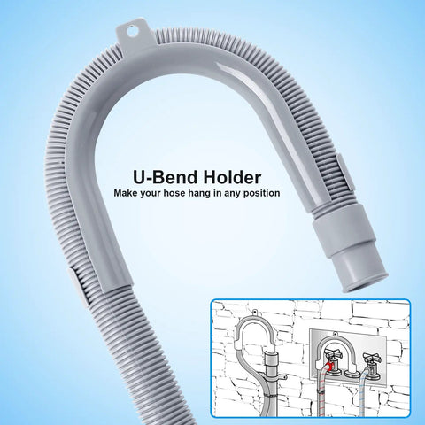 6 Feet Universal Drain Hose Kit for Washing Machines and Dishwashers With Corrugated Hose U Bend Holder