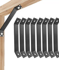 Eight Pack 7 Inch Inside Mount 45 Degree Wood Angle Brackets For Post And Beam Structures DIY Kit displayed on wood frame