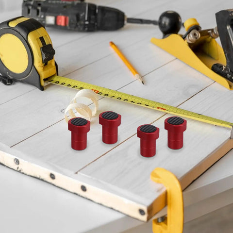 8 Piece Woodworking Workbench Clamps With Nonslip Aluminum Alloy Surface for solid grips on white wood with tape measure and tools