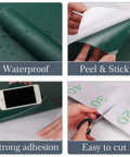 Dark Green Peel And Stick Wallpaper Roll 15.7 Inch By 748 Inch Self Adhesive Removable Vinyl for various surfaces in use
