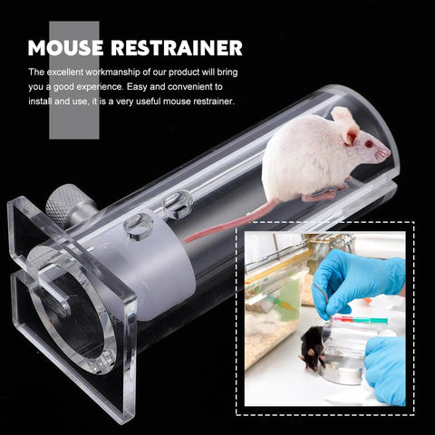 Top Shelf Transparent Acrylic Mouse Restrainer And Solid Lab Animal Holding Tube For 35 To 45 Gram Mice, featuring clear design for visible use.