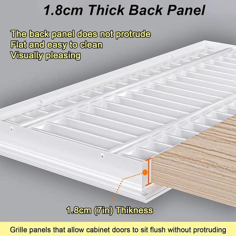 Slick Black Louvered Return Air Grille With Built In Washable Filter Snap Shut Door For Drywall Openings Crawl Spaces Attics, 1.8cm thick back panel design.