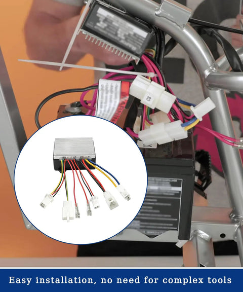 Beefed-Up 24V 4-Wire Electrical Controller For Razor MX Series And Electric Rocket Scooters Replacement Module visible on frame