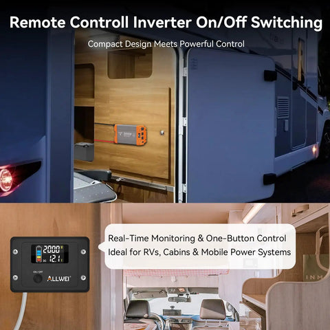 Remote control for Heavy Duty 2000W Pure Sine Wave Power Inverter Converts 12V DC To 120V AC For RV And Truck With 4000 Watt Surge Output.