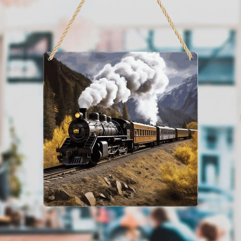 Locomotive Train Acrylic Hanging Ornament For Window And Wall Decor 8x8 Inch Modern Home Accent For Living Room Bedroom Dining Room Hallway And Office Lightweight Dope Railroading Style
