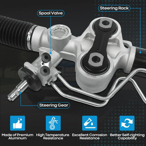 Chevrolet Silverado 1500 And GMC Sierra 1500 Hydraulic Power Steering Rack And Pinion For 2007 To 2013 Models With Outer Tie Rod Ends Left Hand Drive Replacement Ready To Install