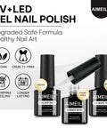 Builder Nail Gel Kit 3Piece Rubber Base And Top Coat Set No Dust Hema Free Cruelty Free Vegan Clear High Gloss Gel Polish
