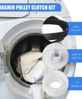 Washer Pulley Clutch Kit With Drive Belt For Whirlpool And Maytag Top Load Washers, No Sweat Install, DIY Friendly Upgrade