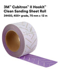Cubitron II Hookit Pro Grade Abrasive Sheet Roll Multi Hole 70 mm By 12 M 400 Plus Grit roll with visible perforations