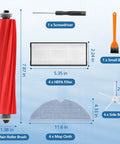 S7 Series Robot Vacuum Replacement Parts Kit With Roller Brush Four HEPA Filters Four Side Brushes And Four Mop Cloths For S7 S7 Plus