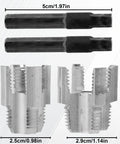 Get Your Plumbing Done Right With This 2 Piece Internal And External Pipe Threading Tool Set, featuring metal threaders for pipe fitting.
