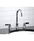 NuvoFusion Widespread Bathroom Faucet with Popup Drain in Polished Chrome, Solid Brass Build, 8 to 16 Inch Deck Mount installed on sink