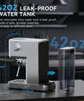 Stainless steel 20 Bar Espresso Machine with Milk Frother, 42 oz removable water tank, ideal for home or office use.
