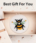 Chill Dope Beginner Punch Needle Starter Kit with Cute Bee Pattern in a gift box for DIY hoop embroidery.
