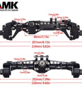Front and rear F10 Portal Axles for 1/10 RC Crawler Upgrades with CNC machined high strength steel gears and aluminum housings.