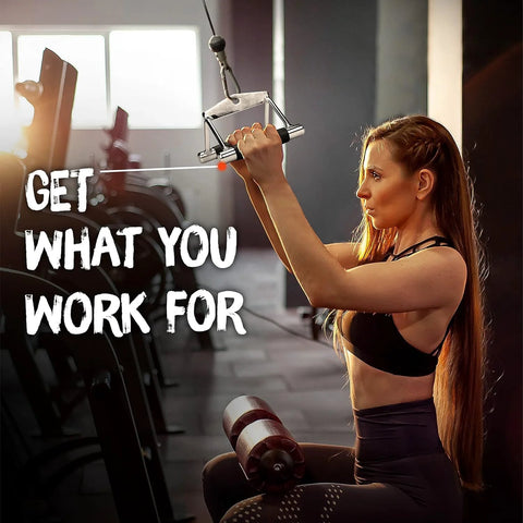 Yes4All rubber rotating double-D row handle for gym cable workouts, mounted on a cable machine