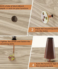 12 Inch Round Solid Wood Furniture Legs Set Of 4 installation steps with mounting plate and screws for DIY projects