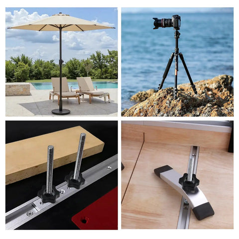 M6 Star Knob Through Hole Thumbwheel Panel Mount Clamping Handle 10 Pack Black Plastic With Brass Insert on workbench