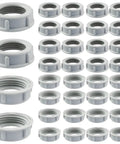 Legit Heavy Duty Three Quarter Inch Threaded Electrical Pvc Conduit Nuts, 50 pack, suitable for electricians' use.