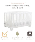 Modo 3 In 1 Baby Crib That Converts To Toddler Bed And Daybed Includes Toddler Conversion Kit Solid Wood Crib For Baby White