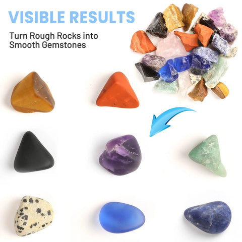Ultra Quiet Rock Tumbler Kit With Noise Reduction Cover, 3 Speed Motor And 9 Day Timer turns rough rocks into smooth gemstones
