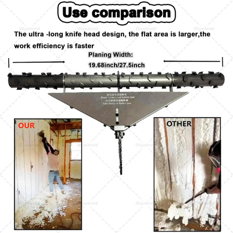 Foam Insulation Cutting Tool For Efficient Removal And Smooth Finishing In Construction Projects With A Beefed Up Extra Long Cutter Head