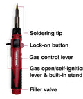 Cordless Butane Soldering Iron Kit With Portable Station Lead-Free Solder Included, Self Igniting And Adjustable Temperature 680F To 820F