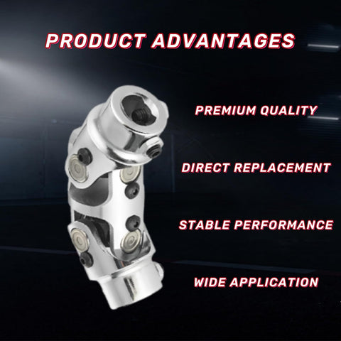 Heavy Duty Double U Joint Steering Shaft Universal Joint Chrome Three Quarter Inch To Three Quarter Inch 125mm Total Length