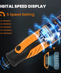 4V Mini Cordless Rotary Tool Kit With Digital Speed Display showing digital speed display and 5 speed settings.