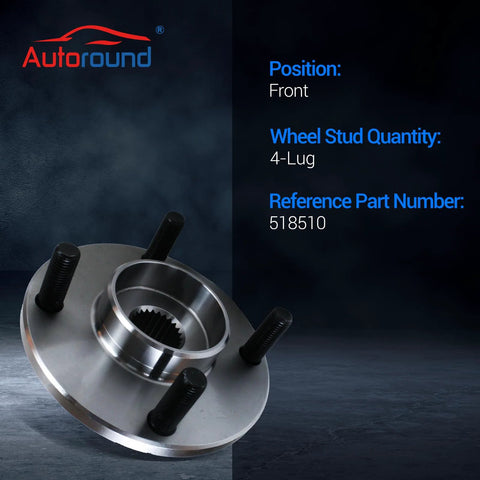 Front Wheel Bearing And Hub Assembly Set Of 2 For Ford Focus 2000 2011, showing 4-lug front view with part number 518510