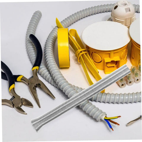 Houdereco Heavy Duty Multi Purpose Tubing Bender Set Includes Seven Versatile Spring Bending Tools For Thin Walled Pipes Plumbing And Electrical Work Durable No Deformation Exhaust And Brake Line Kit with tools and wiring.