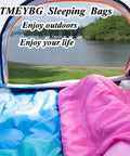 View from tent with Three Season Sleeping Bag For Adults And Kids, Lightweight Yet Warm Camping Gear for Hiking And Backpacking