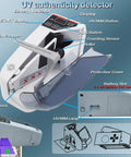 Super Fast Portable Money Counter With Automatic UV And Watermark Detection For Authentic Bill Verification displaying components and features.