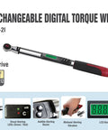 Pro Grade Heavy Duty Quarter Inch Digital Torque Wrench With Buzzer And LED Alerts, Interchangeable Head, ISO 6789 Certified With Calibration Certificate, Backlit LCD Shows Reached Torque, Battery Life, And Units Nm, Kg-Cm, In-Lb, Ft-Lb, CW CCW, 1/4-inch drive wrench